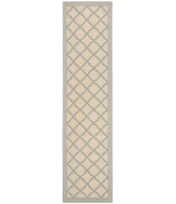 Safavieh Linden  Cream / Aqua LND121 2 ft. 2 in. X 8 ft. Runner Rug