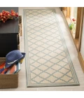 Safavieh Linden  Cream / Aqua LND121 2 ft. 2 in. X 8 ft. Runner Rug