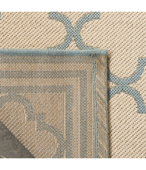 Safavieh Linden  Cream / Aqua LND121 8 ft. X 10 ft. Rectangle Rug