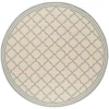 Safavieh Linden  Cream / Aqua LND121 6 ft. 7 in. X 6 ft. 7 in. Round Rug