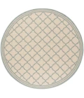 Safavieh Linden  Cream / Aqua LND121 6 ft. 7 in. X 6 ft. 7 in. Round Rug