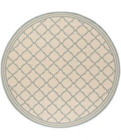 Safavieh Linden  Cream / Aqua LND121 6 ft. 7 in. X 6 ft. 7 in. Round Rug