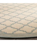 Safavieh Linden  Cream / Aqua LND121 6 ft. 7 in. X 6 ft. 7 in. Round Rug