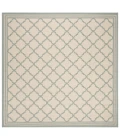 Safavieh Linden  Cream / Aqua LND121 6 ft. 7 in. X 6 ft. 7 in. Square Rug