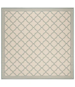 Safavieh Linden  Cream / Aqua LND121 6 ft. 7 in. X 6 ft. 7 in. Square Rug