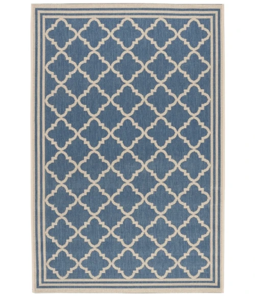 Safavieh Linden  Blue / Creme LND121 5 ft. 3 in. X 7 ft. 6 in. Rectangle Rug
