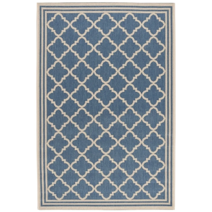 Safavieh Linden  Blue / Creme LND121 5 ft. 3 in. X 7 ft. 6 in. Rectangle Rug