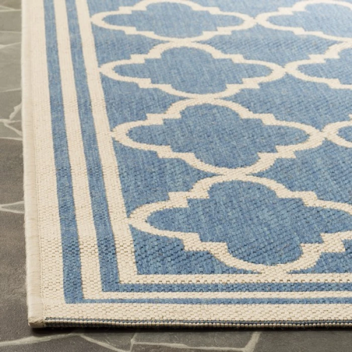 Safavieh Linden  Blue / Creme LND121 6 ft. 7 in. X 6 ft. 7 in. Square Rug