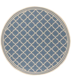 Safavieh Linden  Blue / Creme LND121 6 ft. 7 in. X 6 ft. 7 in. Round Rug