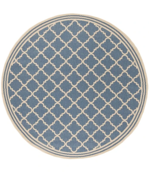 Safavieh Linden  Blue / Creme LND121 6 ft. 7 in. X 6 ft. 7 in. Round Rug