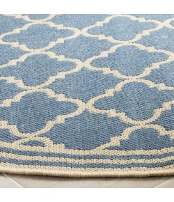 Safavieh Linden  Blue / Creme LND121 6 ft. 7 in. X 6 ft. 7 in. Round Rug