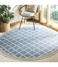 Safavieh Linden  Blue / Creme LND121 6 ft. 7 in. X 6 ft. 7 in. Round Rug