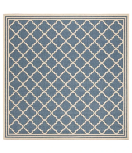 Safavieh Linden  Blue / Creme LND121 6 ft. 7 in. X 6 ft. 7 in. Square Rug