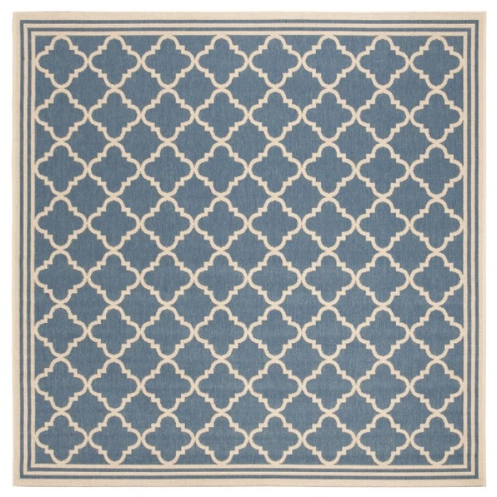 Safavieh Linden  Blue / Creme LND121 6 ft. 7 in. X 6 ft. 7 in. Square Rug