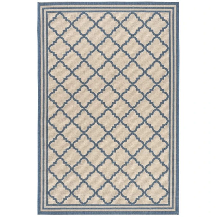 Safavieh Linden  Cream / Blue LND121 5 ft. 3 in. X 7 ft. 6 in. Rectangle Rug