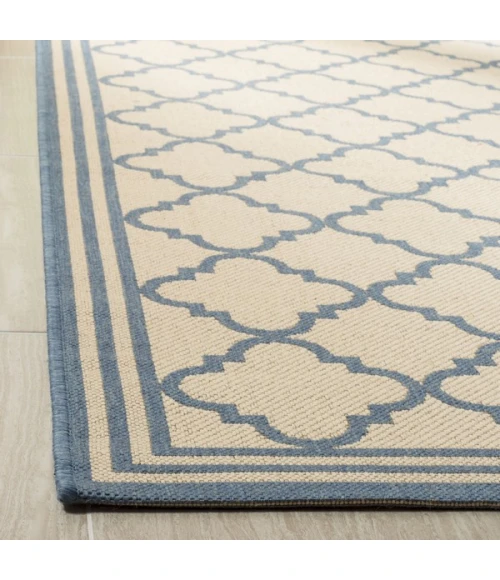 Safavieh Linden  Cream / Blue LND121 6 ft. 7 in. X 6 ft. 7 in. Square Rug