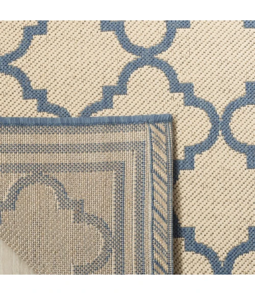 Safavieh Linden  Cream / Blue LND121 6 ft. 7 in. X 6 ft. 7 in. Square Rug