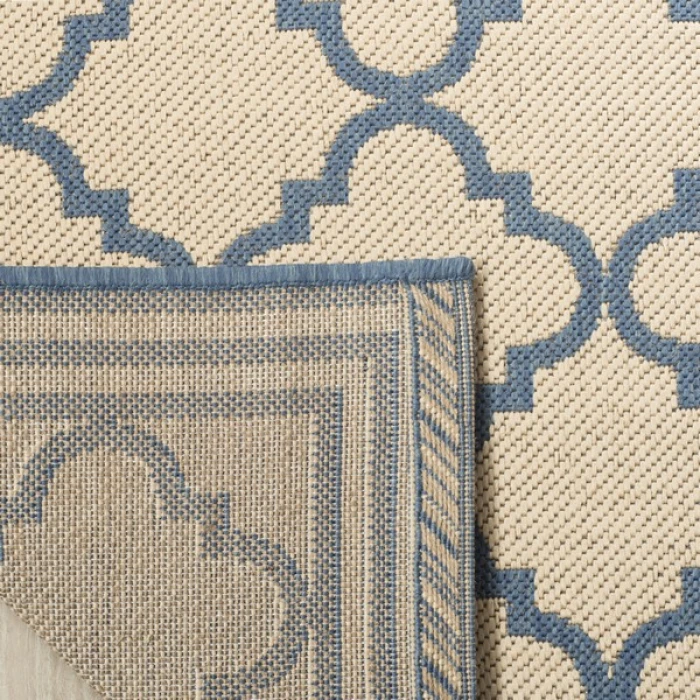 Safavieh Linden  Cream / Blue LND121 6 ft. 7 in. X 6 ft. 7 in. Square Rug