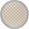 Safavieh Linden  Cream / Blue LND121 6 ft. 7 in. X 6 ft. 7 in. Round Rug