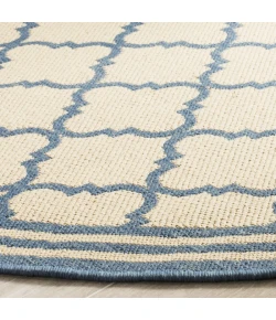 Safavieh Linden  Cream / Blue LND121 6 ft. 7 in. X 6 ft. 7 in. Round Rug