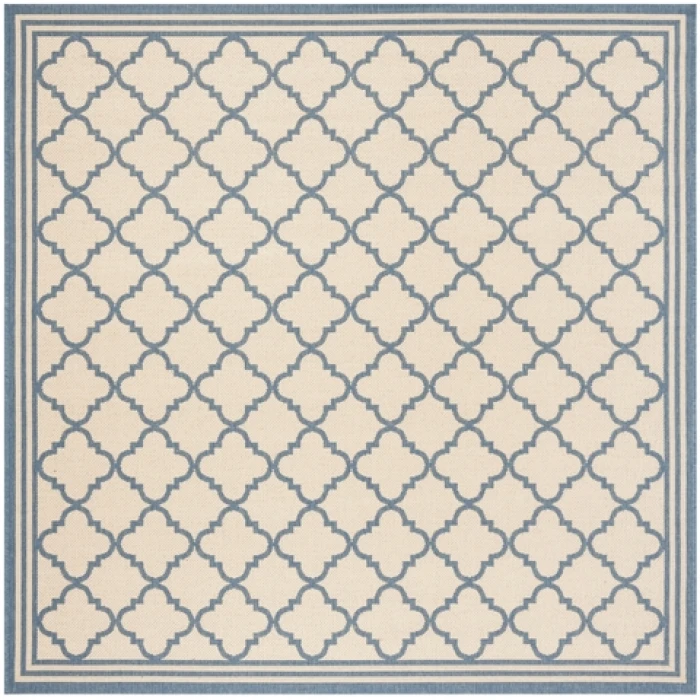 Safavieh Linden  Cream / Blue LND121 6 ft. 7 in. X 6 ft. 7 in. Square Rug