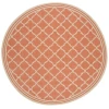 Safavieh Linden  Rust / Creme LND121 6 ft. 7 in. X 6 ft. 7 in. Round Rug