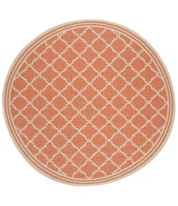Safavieh Linden  Rust / Creme LND121 6 ft. 7 in. X 6 ft. 7 in. Round Rug