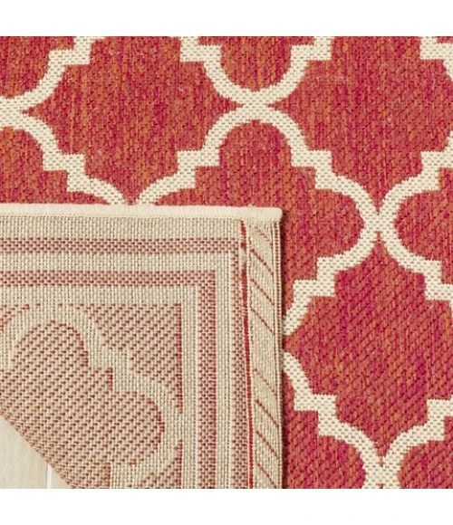 Safavieh Linden  Red / Creme LND121 6 ft. 7 in. X 6 ft. 7 in. Square Rug