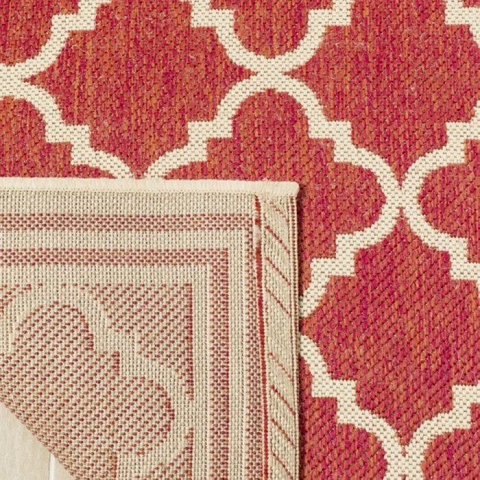 Safavieh Linden  Red / Creme LND121 6 ft. 7 in. X 6 ft. 7 in. Square Rug