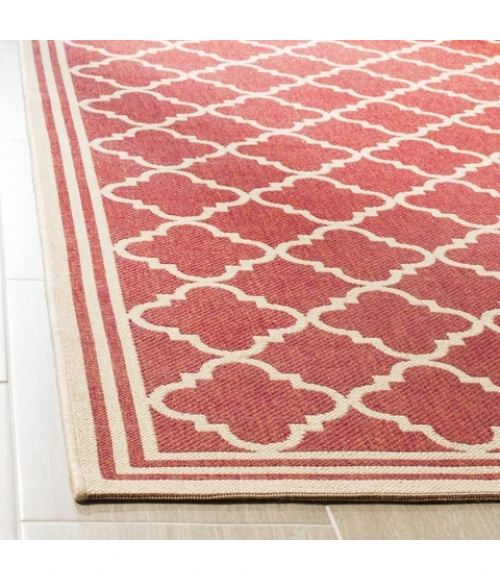 Safavieh Linden  Red / Creme LND121 6 ft. 7 in. X 6 ft. 7 in. Square Rug