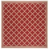 Safavieh Linden  Red / Creme LND121 6 ft. 7 in. X 6 ft. 7 in. Square Rug