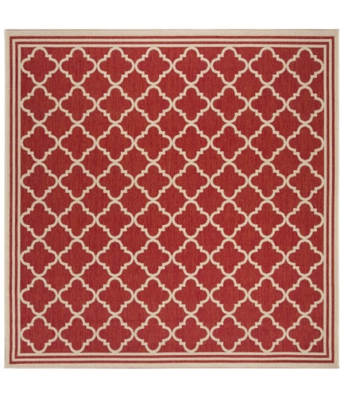 Safavieh Linden  Red / Creme LND121 6 ft. 7 in. X 6 ft. 7 in. Square Rug