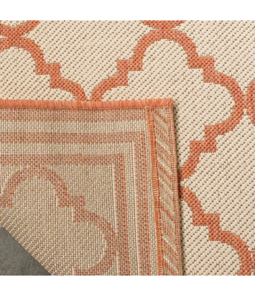 Safavieh Linden  Cream / Rust LND121 6 ft. 7 in. X 6 ft. 7 in. Square Rug