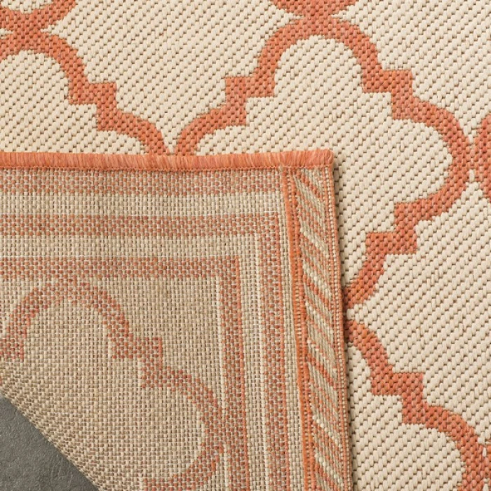 Safavieh Linden  Cream / Rust LND121 6 ft. 7 in. X 6 ft. 7 in. Square Rug