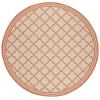 Safavieh Linden  Cream / Rust LND121 6 ft. 7 in. X 6 ft. 7 in. Round Rug