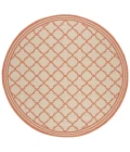 Safavieh Linden  Cream / Rust LND121 6 ft. 7 in. X 6 ft. 7 in. Round Rug