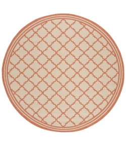 Safavieh Linden  Cream / Rust LND121 6 ft. 7 in. X 6 ft. 7 in. Round Rug