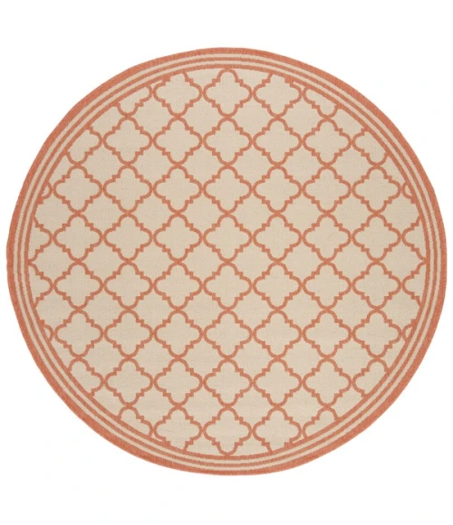 Safavieh Linden  Cream / Rust LND121 6 ft. 7 in. X 6 ft. 7 in. Round Rug