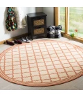 Safavieh Linden  Cream / Rust LND121 6 ft. 7 in. X 6 ft. 7 in. Round Rug