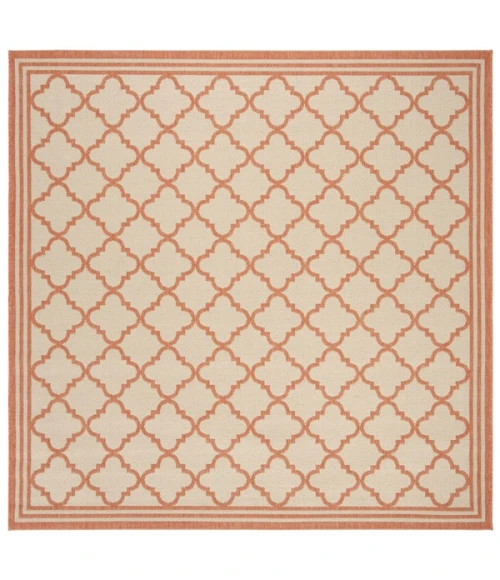 Safavieh Linden  Cream / Rust LND121 6 ft. 7 in. X 6 ft. 7 in. Square Rug