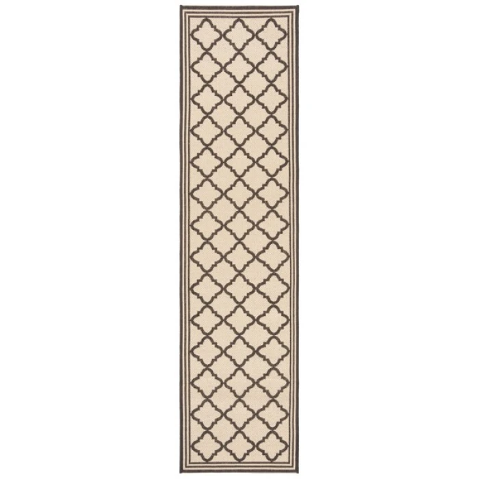 Safavieh Linden  Creme / Brown LND121 2 ft. 2 in. X 8 ft. Runner Rug