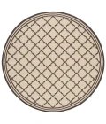 Safavieh Linden  Creme / Brown LND121 6 ft. 7 in. X 6 ft. 7 in. Round Rug
