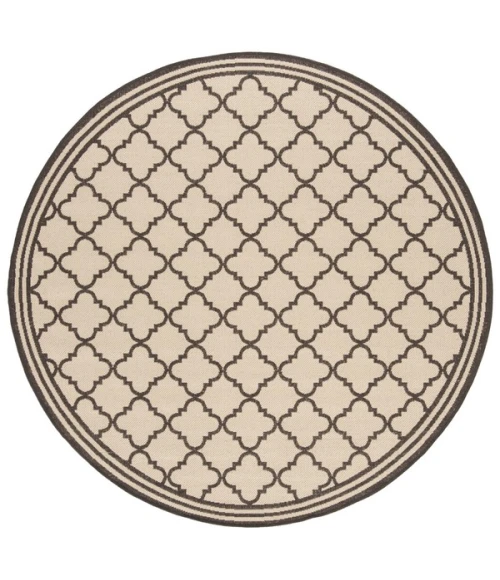 Safavieh Linden  Creme / Brown LND121 6 ft. 7 in. X 6 ft. 7 in. Round Rug