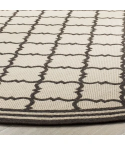 Safavieh Linden  Creme / Brown LND121 6 ft. 7 in. X 6 ft. 7 in. Round Rug