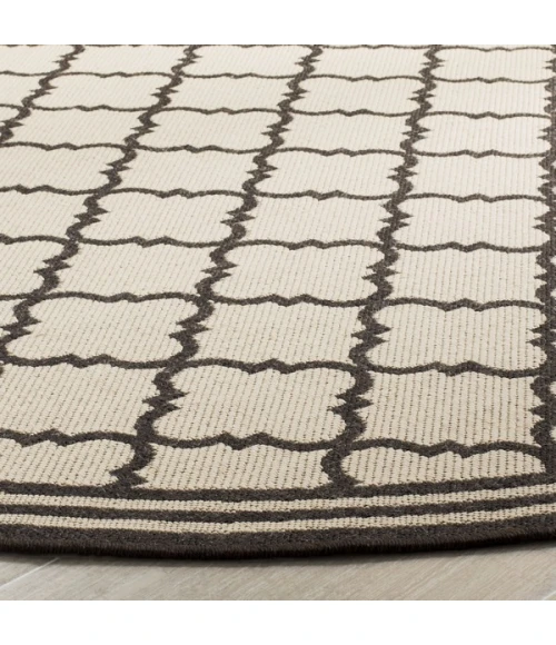 Safavieh Linden  Creme / Brown LND121 6 ft. 7 in. X 6 ft. 7 in. Round Rug