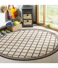 Safavieh Linden  Creme / Brown LND121 6 ft. 7 in. X 6 ft. 7 in. Round Rug