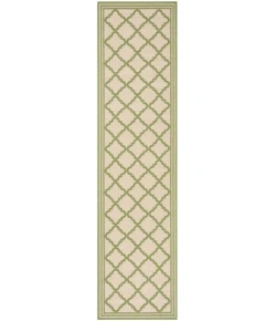 Safavieh Linden  Cream / Olive LND121 2 ft. 2 in. X 8 ft. Runner Rug