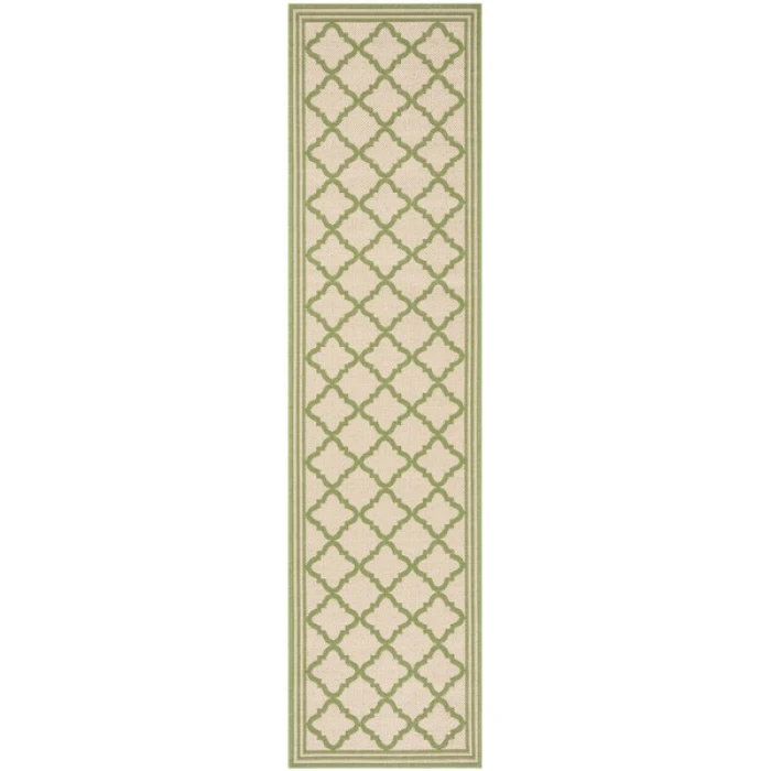 Safavieh Linden  Cream / Olive LND121 2 ft. 2 in. X 8 ft. Runner Rug