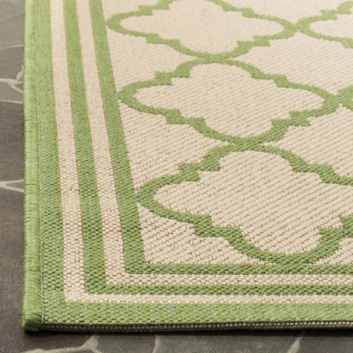 Safavieh Linden  Cream / Olive LND121 2 ft. 2 in. X 8 ft. Runner Rug