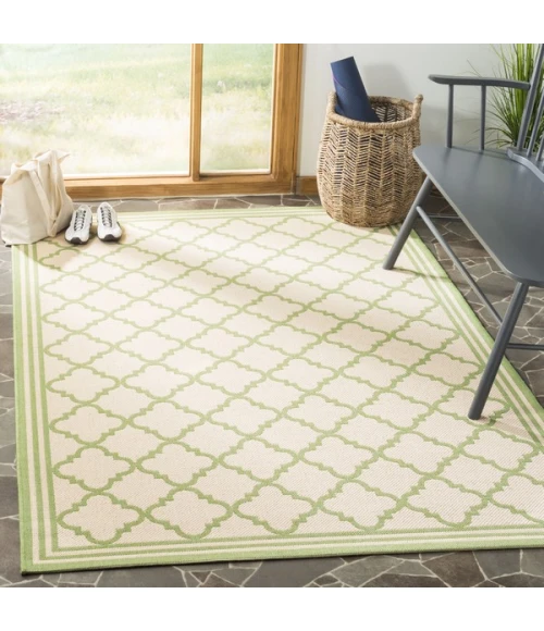 Safavieh Linden  Cream / Olive LND121 6 ft. 7 in. X 6 ft. 7 in. Square Rug